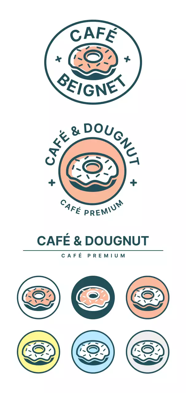 Un emblème de café simple et coloré