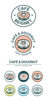 Un emblème de café simple et coloré