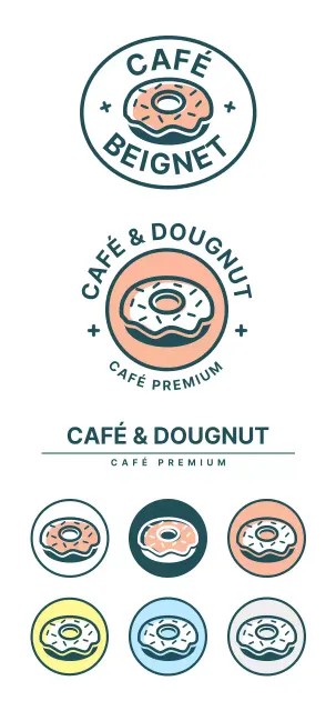 Un emblème de café simple et coloré