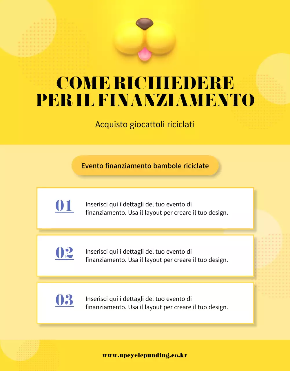 Guida al finanziamento di un peluche giallo