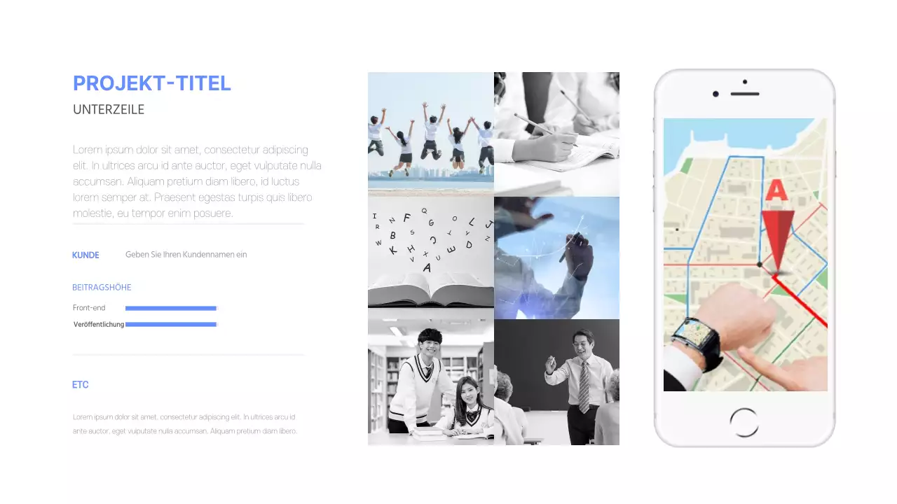 Entwicklerportfolio in blau