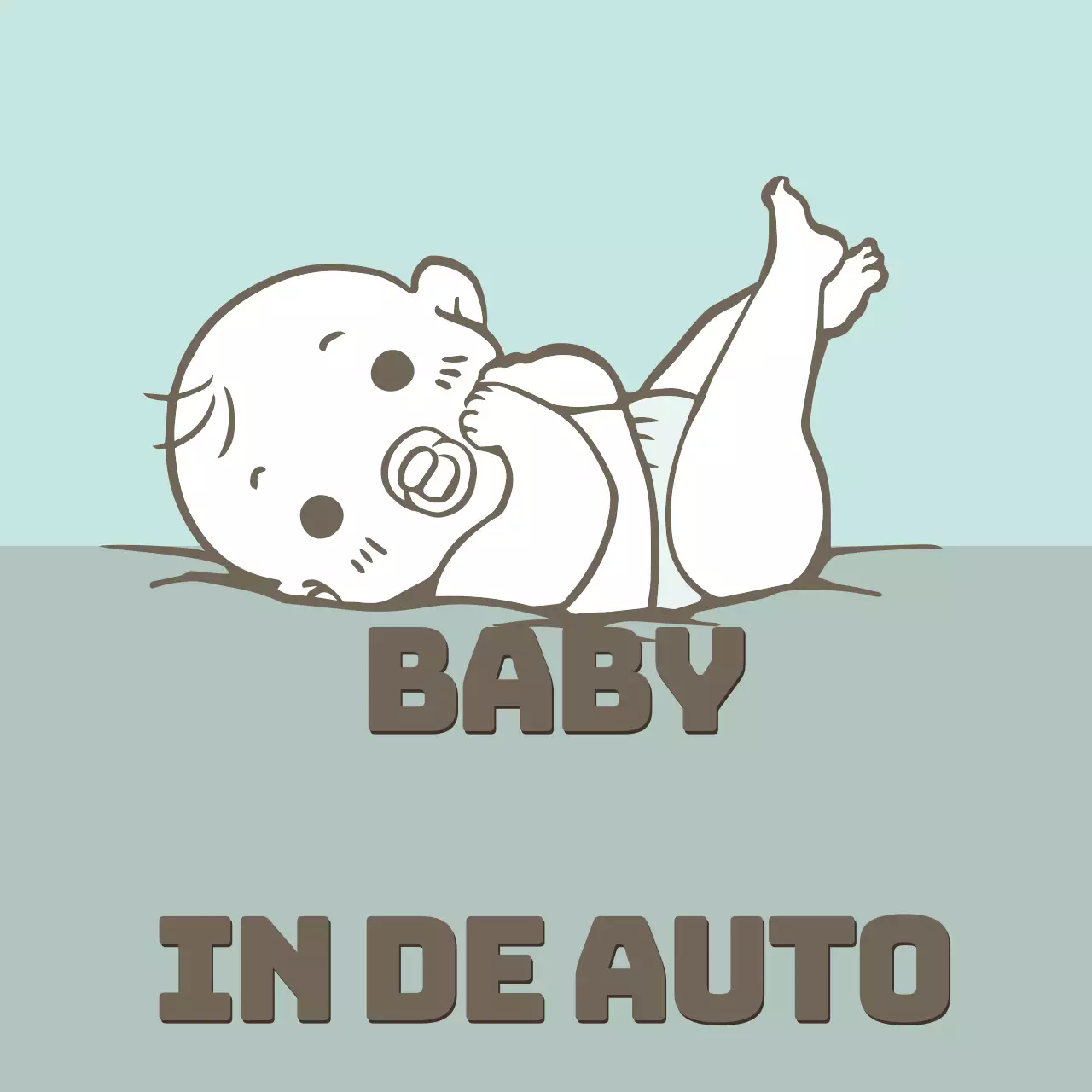 Mint baby illustratie met een kind aan boord
