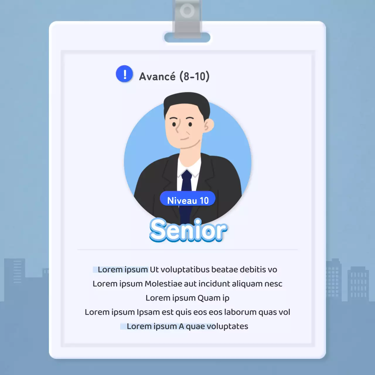 Liste de contrôle pour les travailleurs avec carte d'employé orange