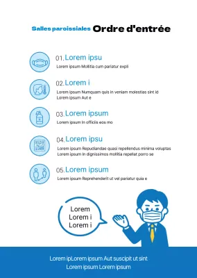 Entrée de l'église en style basique bleu