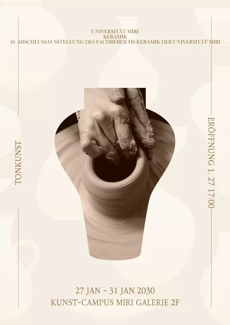 Keramik Silhouette Keramikabteilung Abschlussausstellung Poster