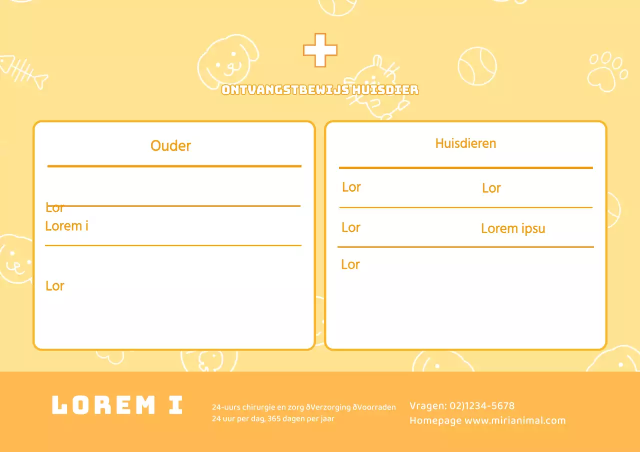 Ontvangstbewijs huisdier