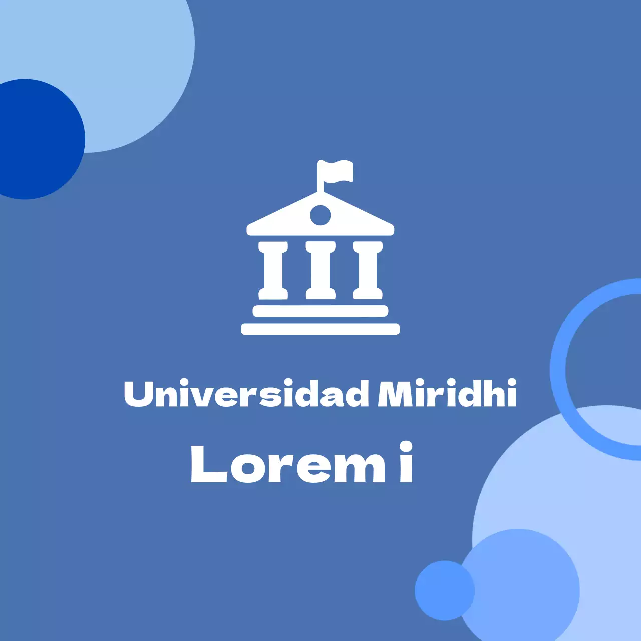 Una balsa de fondo azul con un logotipo que representa la escuela.