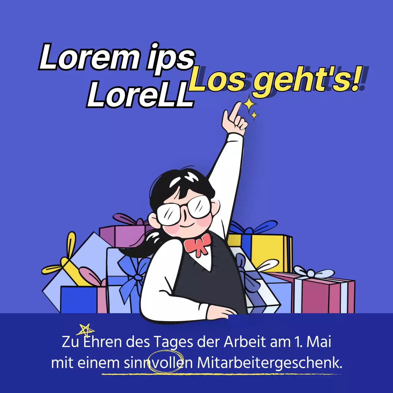 Förderung einer einfachen Geschenkaktion in Blau und Marineblau