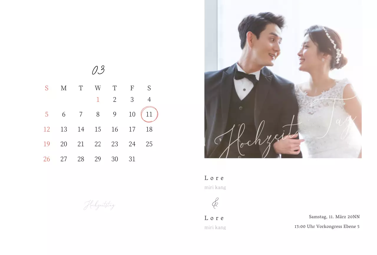 Hochzeitseinladungen mit einem sauberen Fotolayout