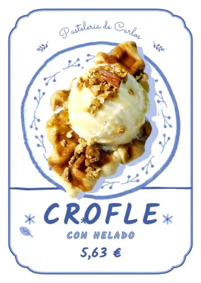 Ganchillo ilustrado vintage en tonos azules