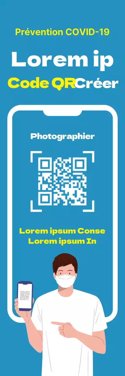 Illustration jaune ciel Corona QR Access Guide