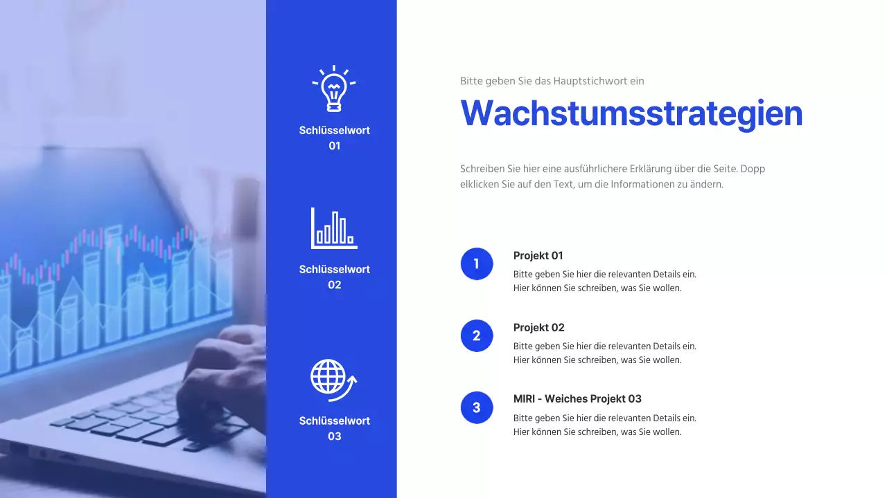 Firmenprofil eines IT-Unternehmens in Blau (Präsentation)