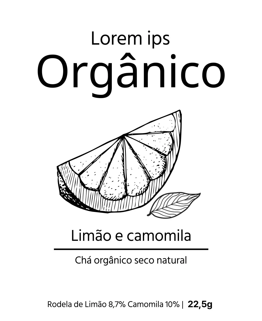 Saquetas de chá de frutas biológicas com ilustrações de frutas