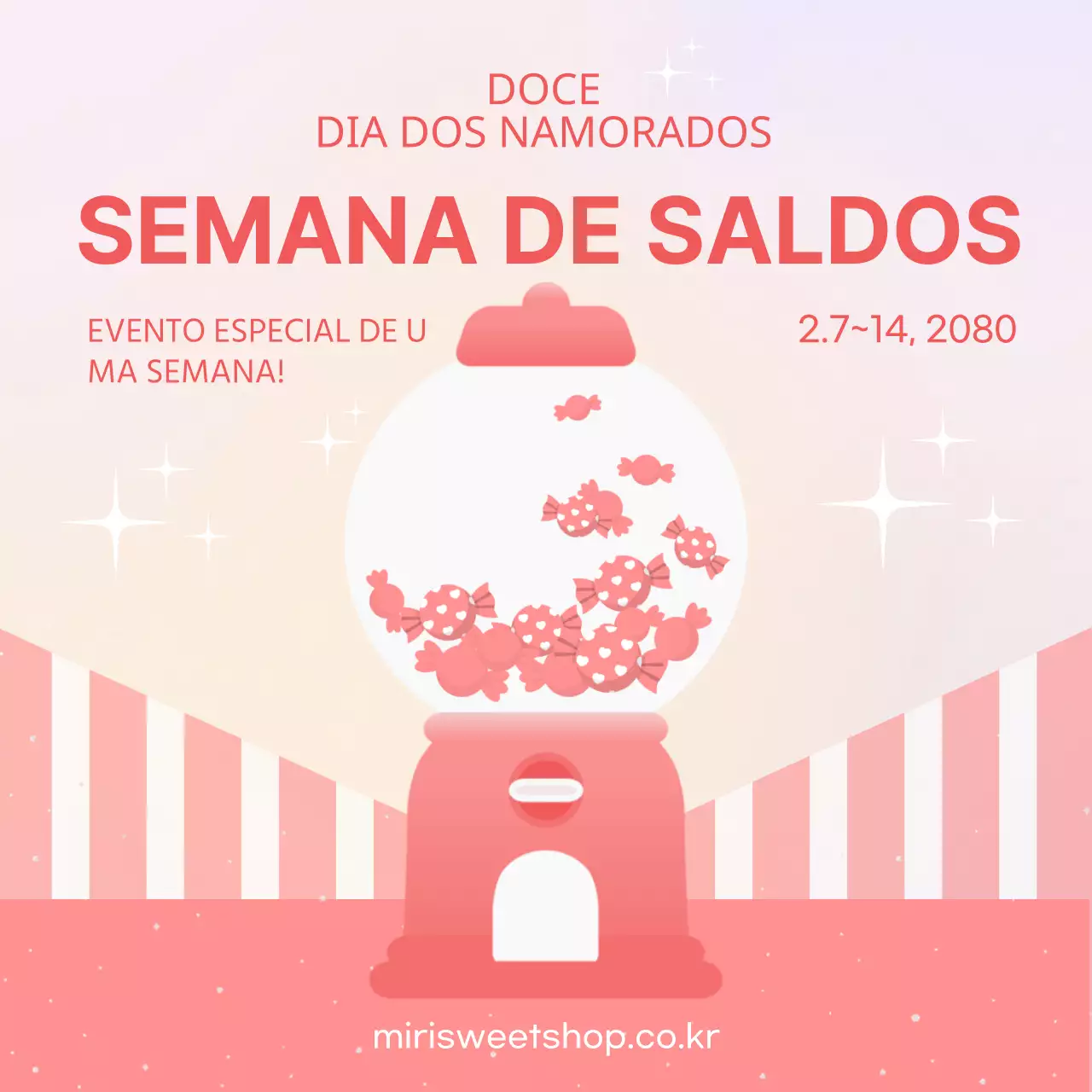 Evento do Dia Branco com um conceito de máquina de doces cor-de-rosa e bege