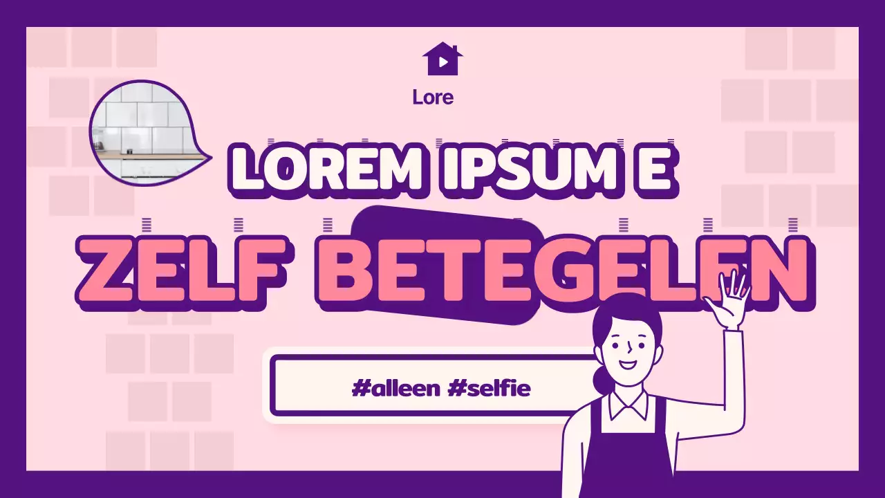 Nette keukentegels in paarse en roze tinten voor een zelfbouwkeukeninterieur