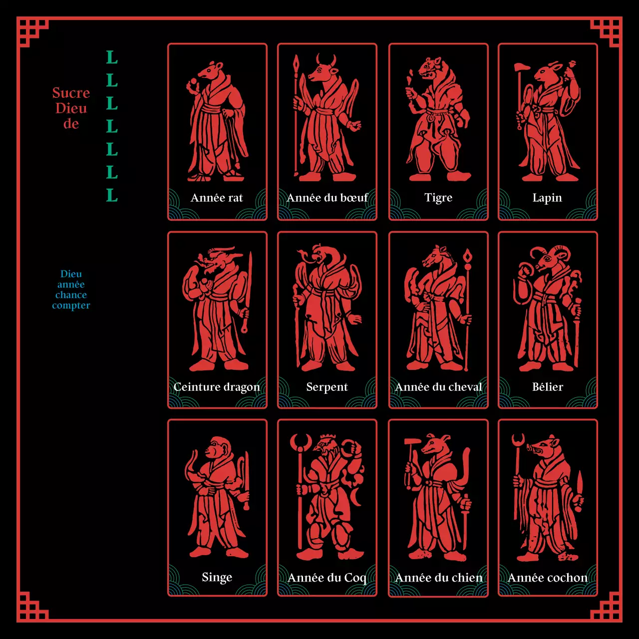 Concept chamanique noir et pentagonal de l'horoscope zodiacal du Nouvel An