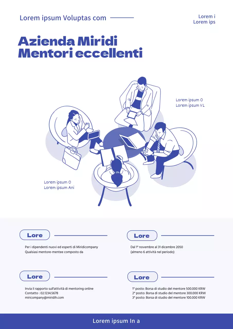 Lettera del mentore blu e pulita e rapporto sull'attività di mentoring