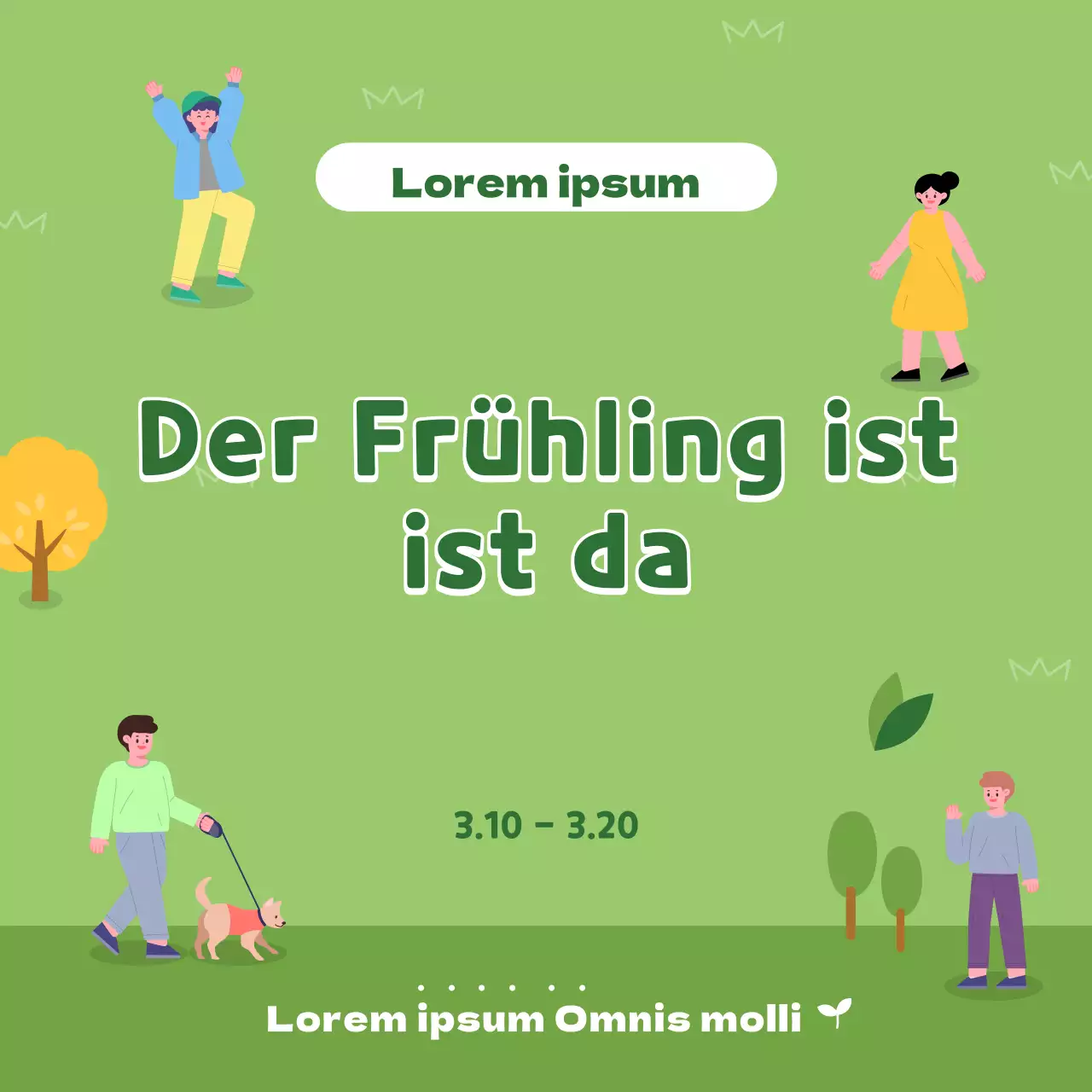 Grüner Frühling illustrierte Rabattaktion