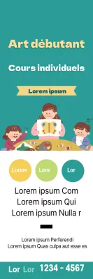 Illustration turquoise promotion école d'art soignée