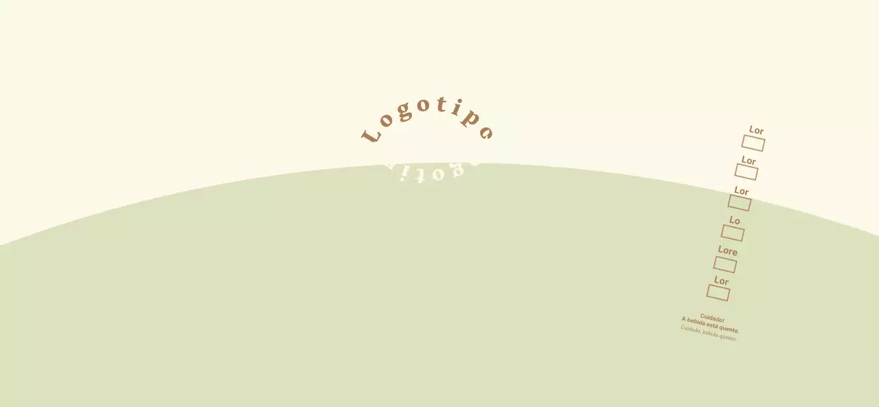Logótipo de conceito simples em verde claro e amarelo claro para um café