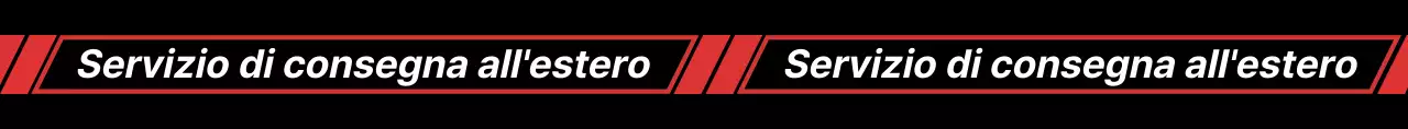 Promuovere un servizio di spedizione internazionale con un rettangolo diagonale nero e rosso