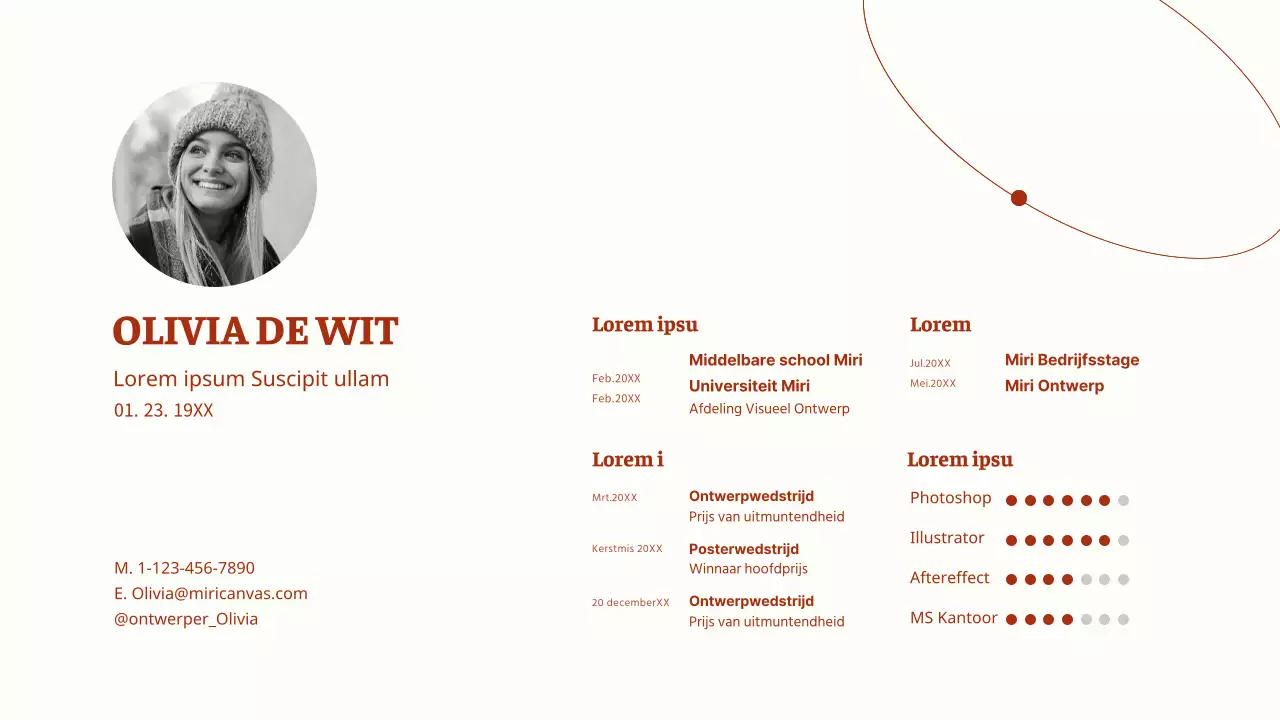 Portfolio met roodgekleurde ronde punt