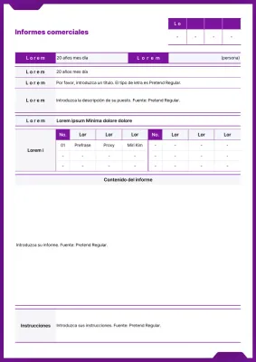 Concepto de archivo simple en informe de trabajo morado y blanco