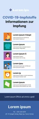Coronavirus-Impfung X-Banner mit farbigen Tabellen und Abbildungen