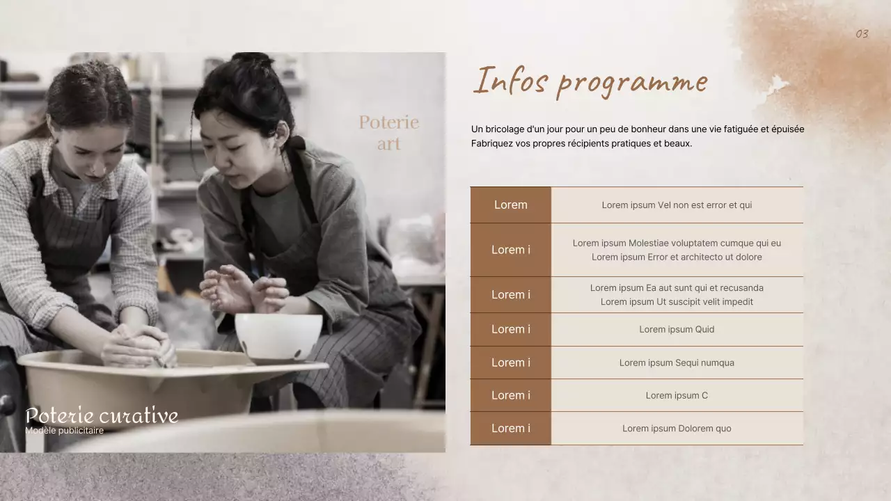 Cours de céramique d'une journée avec une touche traditionnelle dans les tons beige et marron