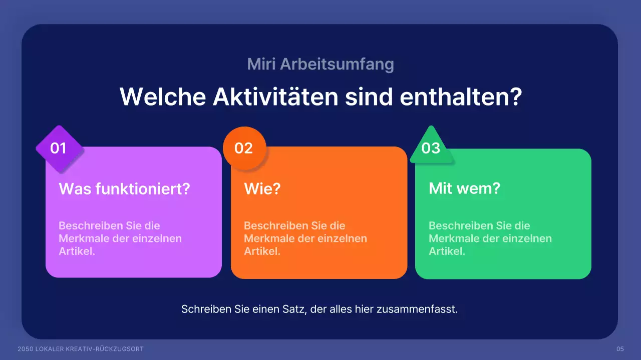 Anwerbung lokaler Kreativer mit Formen in Marineblau und Akzentfarben