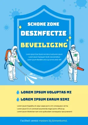Documentatiesjabloon met blauwe en gele desinfectie-instructies