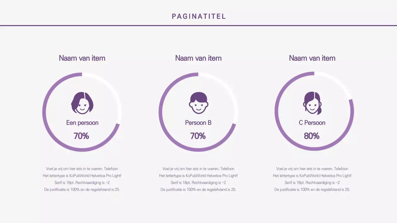 Paarse donutgrafiek infographic