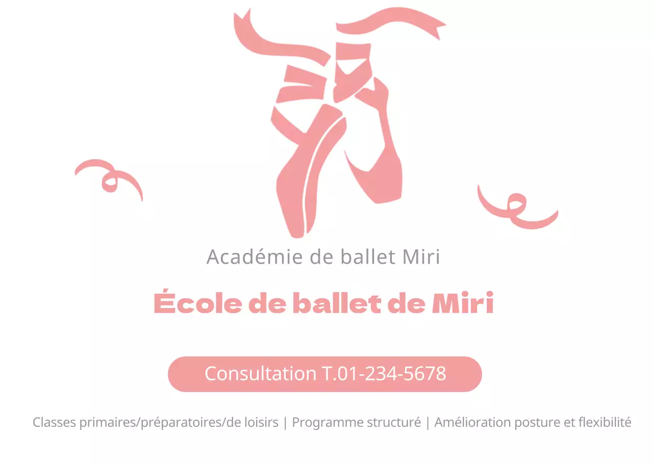 illustration rose blanc simple promotionnelle école de ballet