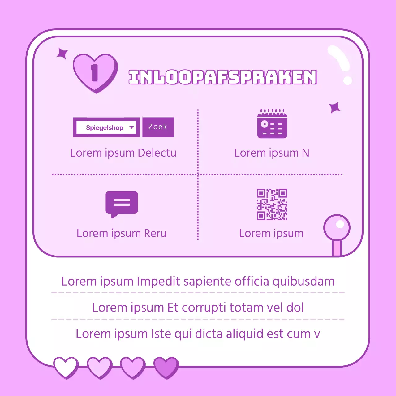 Een pop-up winkel met een schattig paars arcade machine concept