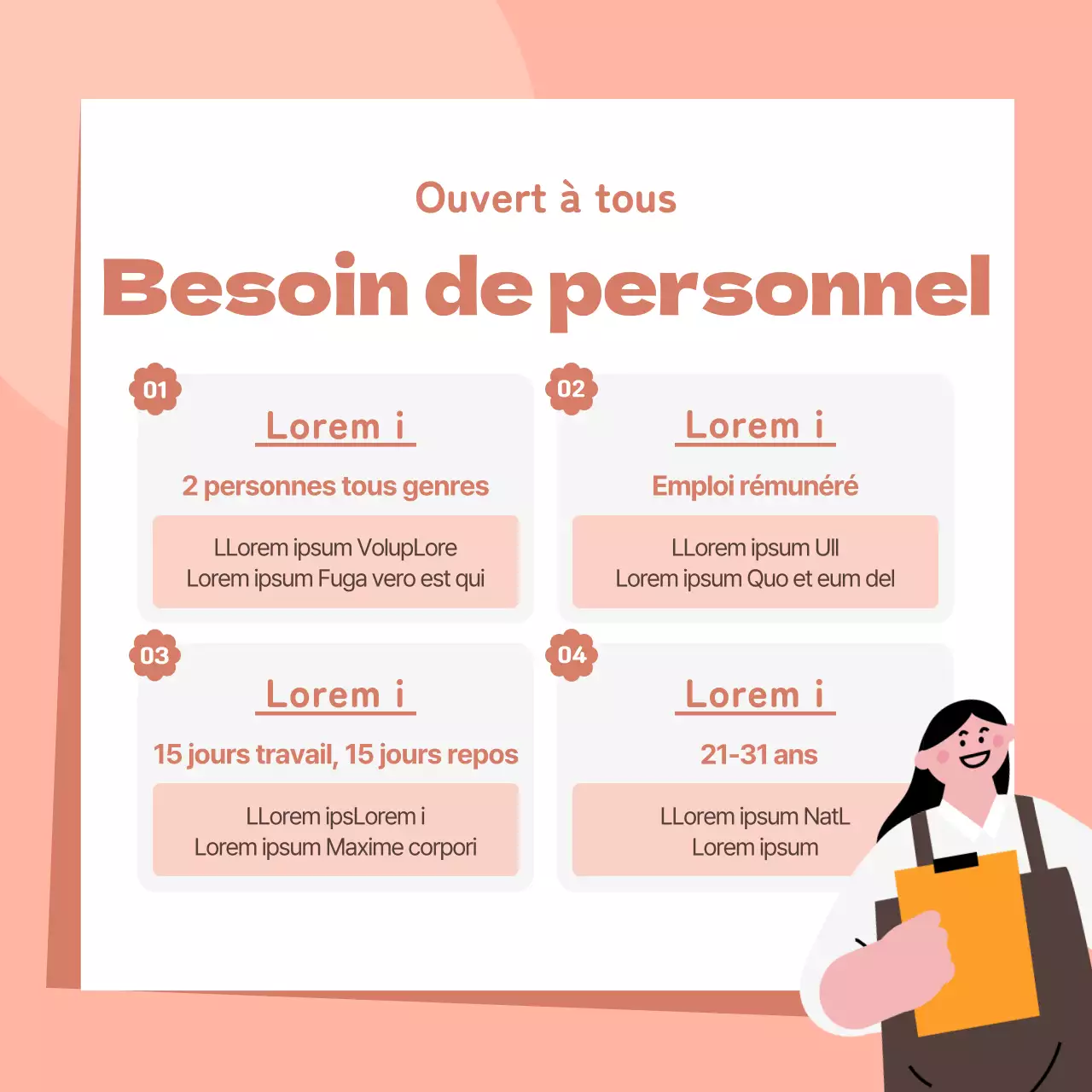 A la recherche d'un personnel de maison d'hôtes joyeux