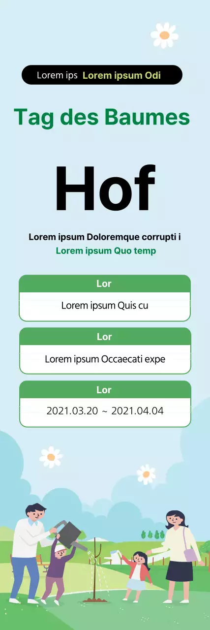 Grüne Illustration Niedliche Arbor Day Promotion