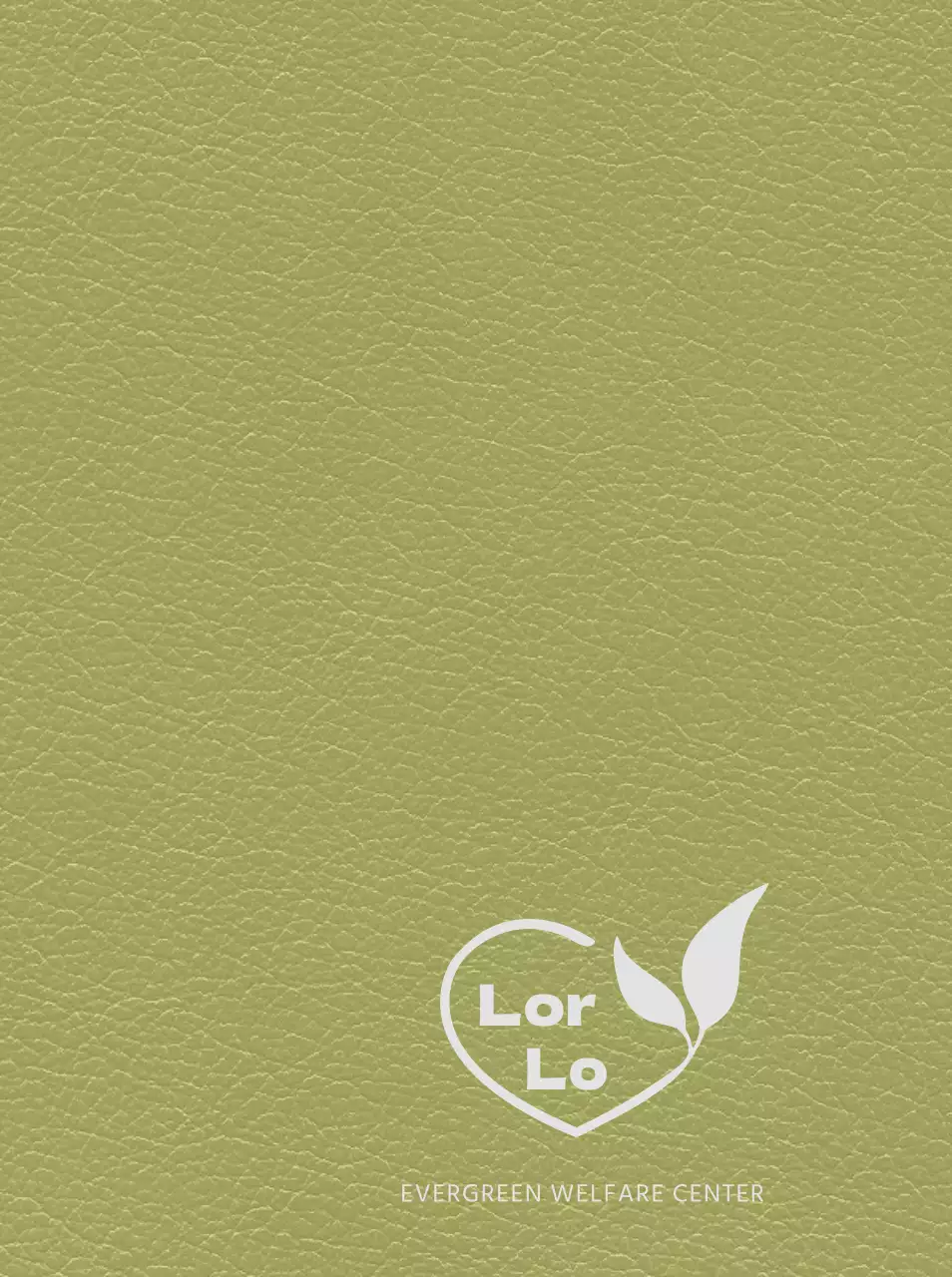 Capa da agenda do Welfare Centre com logótipo de corações e folhas
