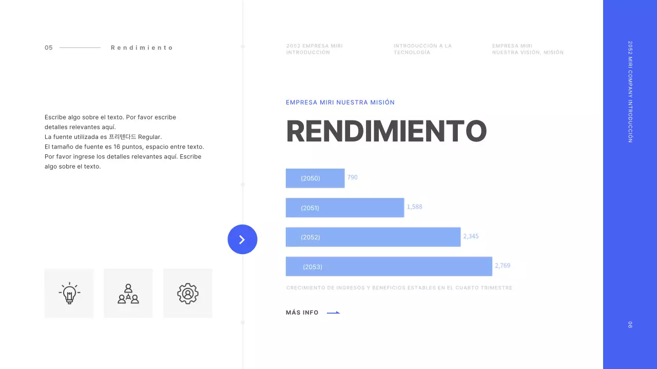 Concepto de línea básica en azul y blanco Perfil de la empresa