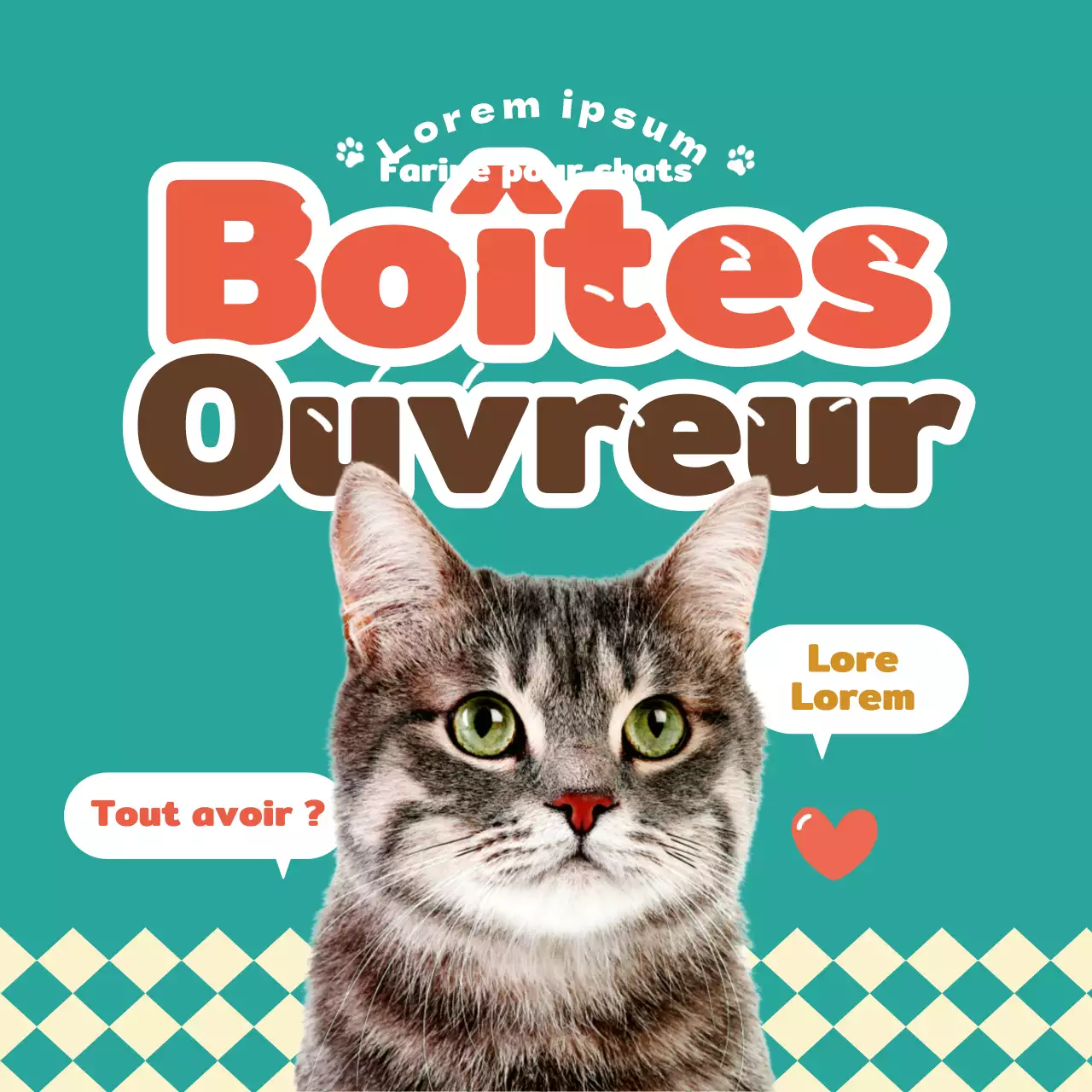 A propos de cette nourriture chaude et câline pour chat et chien en turquoise et marron