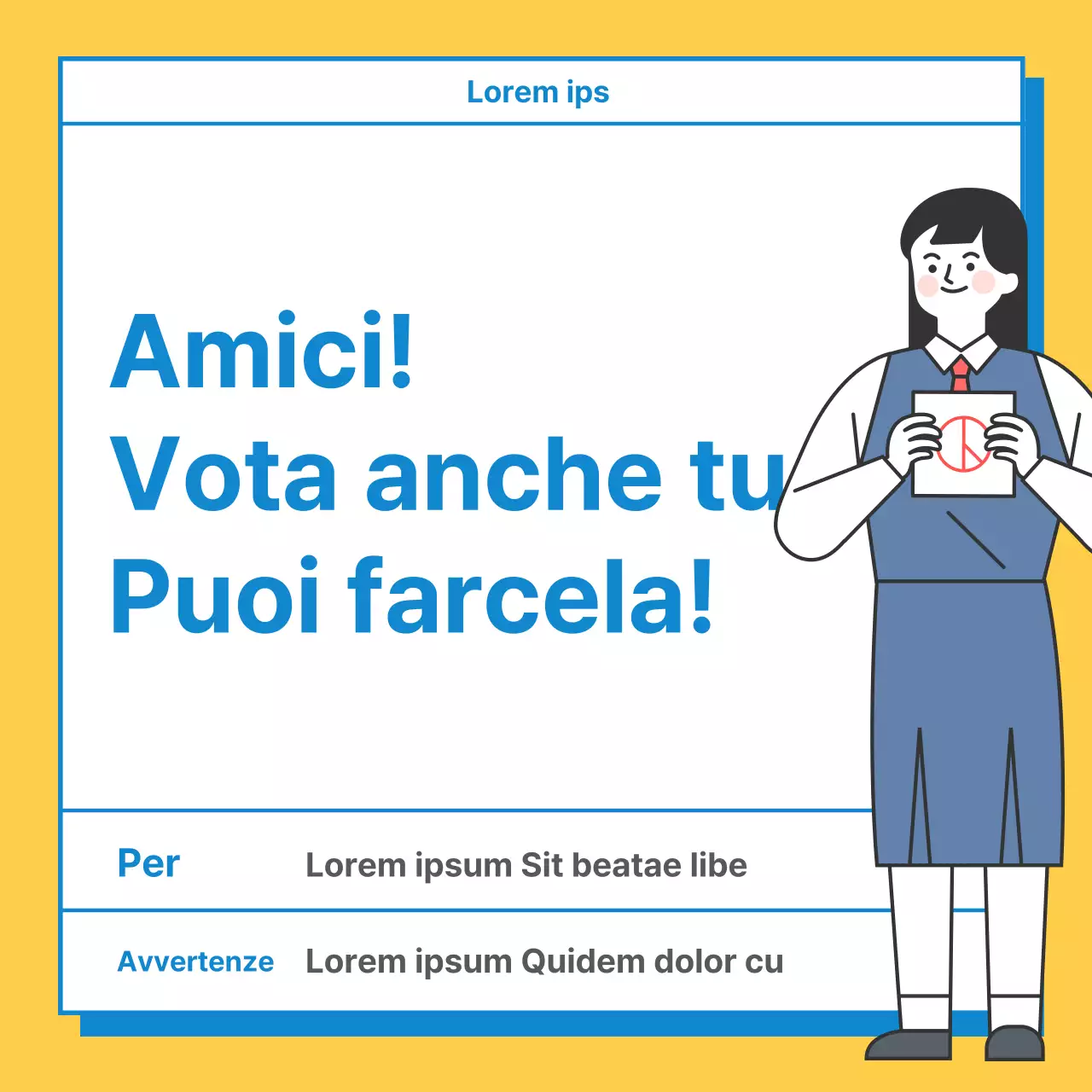 Guida al voto dei giovani illustrazione gialla