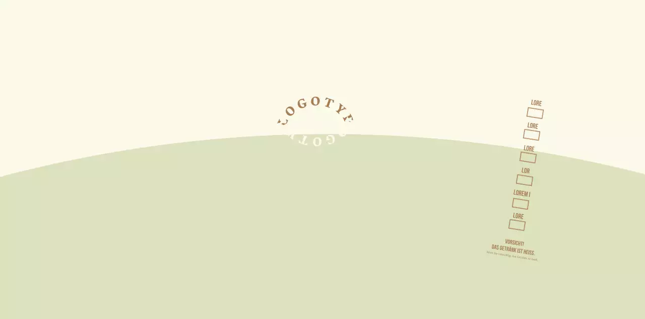 Einfaches Konzept Logotyp in hellgrün und hellgelb für ein Cafe