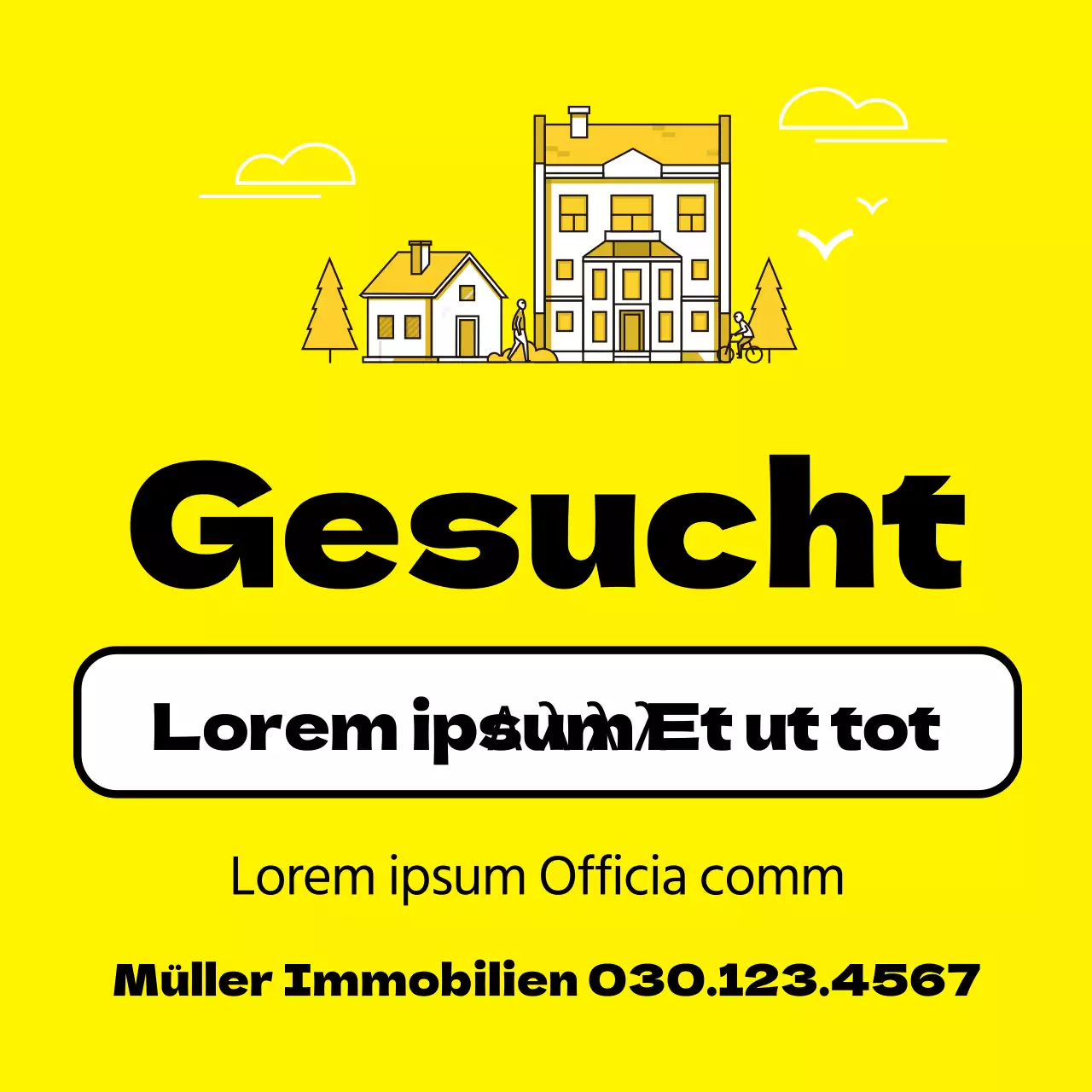 Gelbe Immobilie zu verkaufen