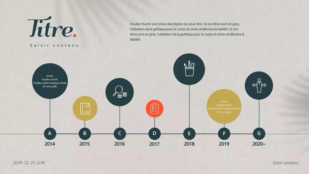 Concevoir un tableau chronologique avec un concept émotionnel