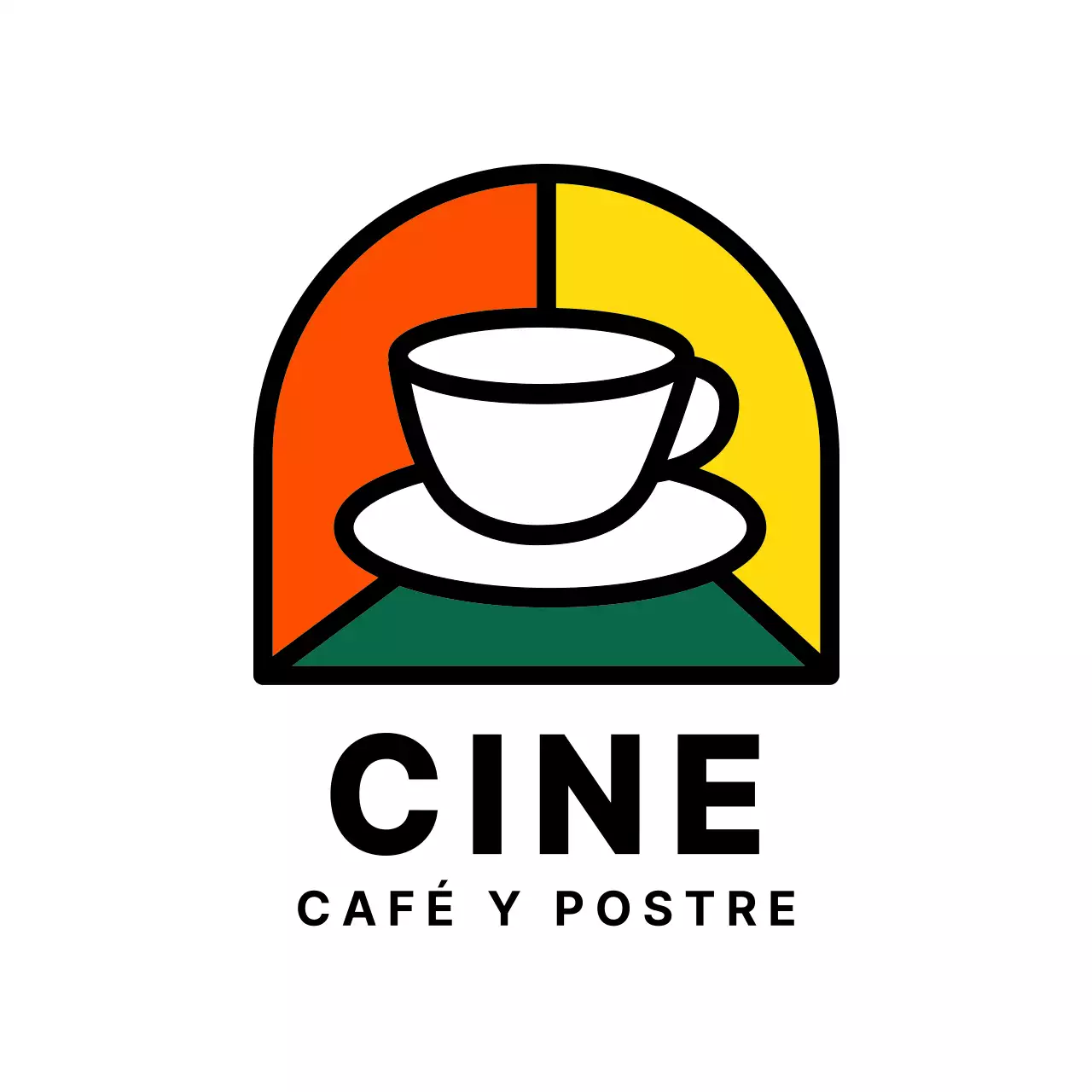 Logotipo promocional de cafetería con colorido concepto de ilustración de café