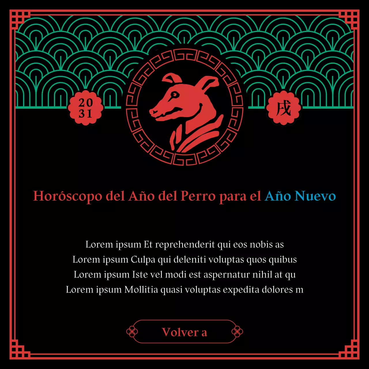 Un concepto chamánico negro y pentagonal del horóscopo zodiacal de Año Nuevo