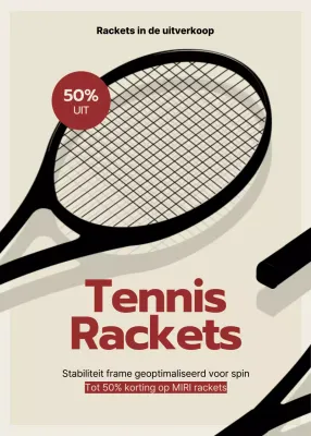 Korting op een eenvoudig zwart en rood tennisracket