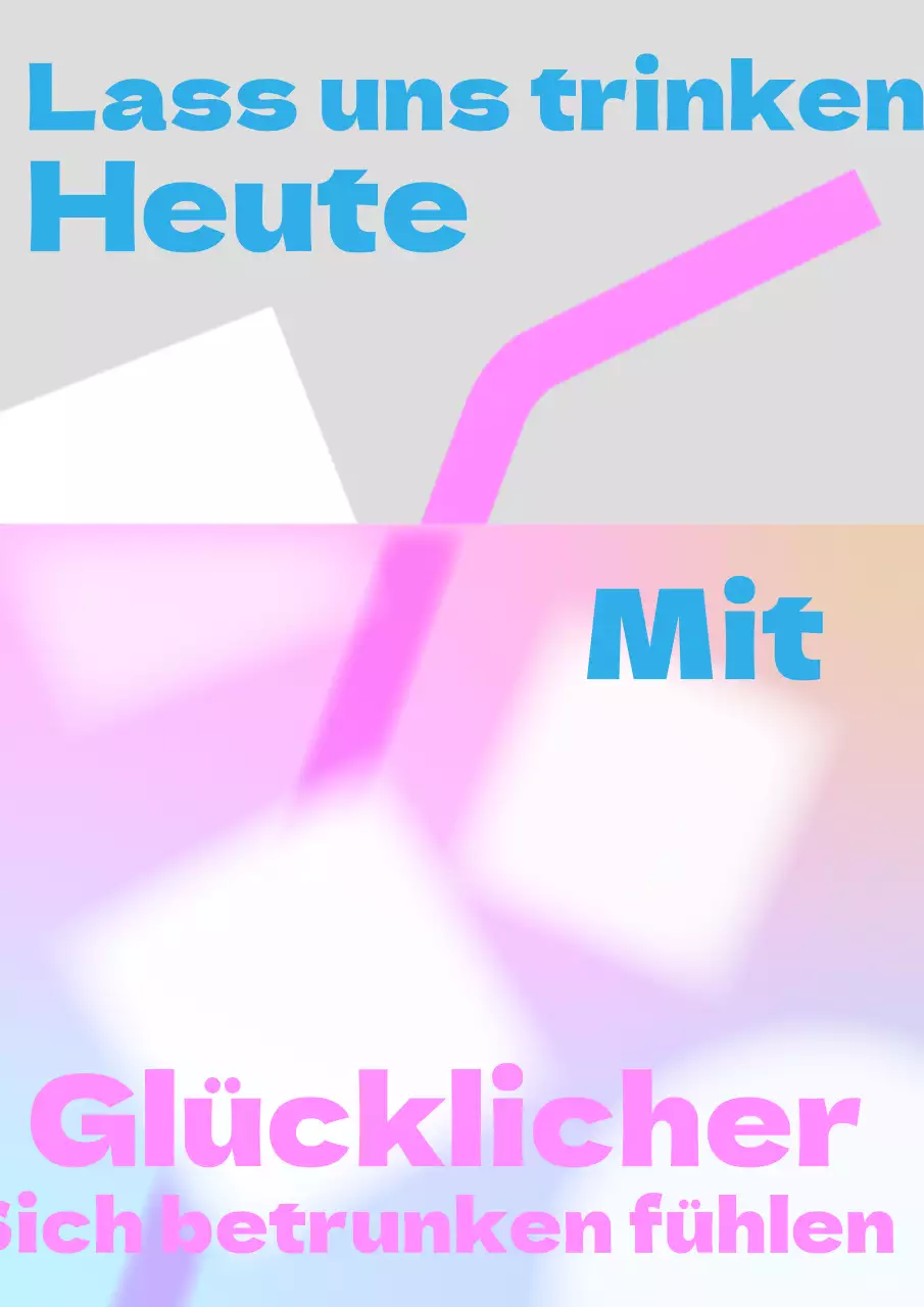 Cocktailposter in Hellblau und Rosa