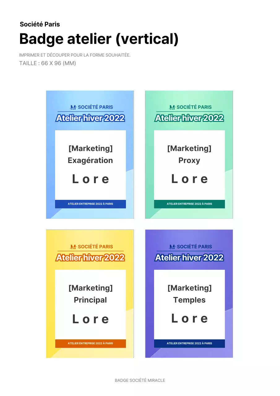 Badges graphiques pour les ateliers