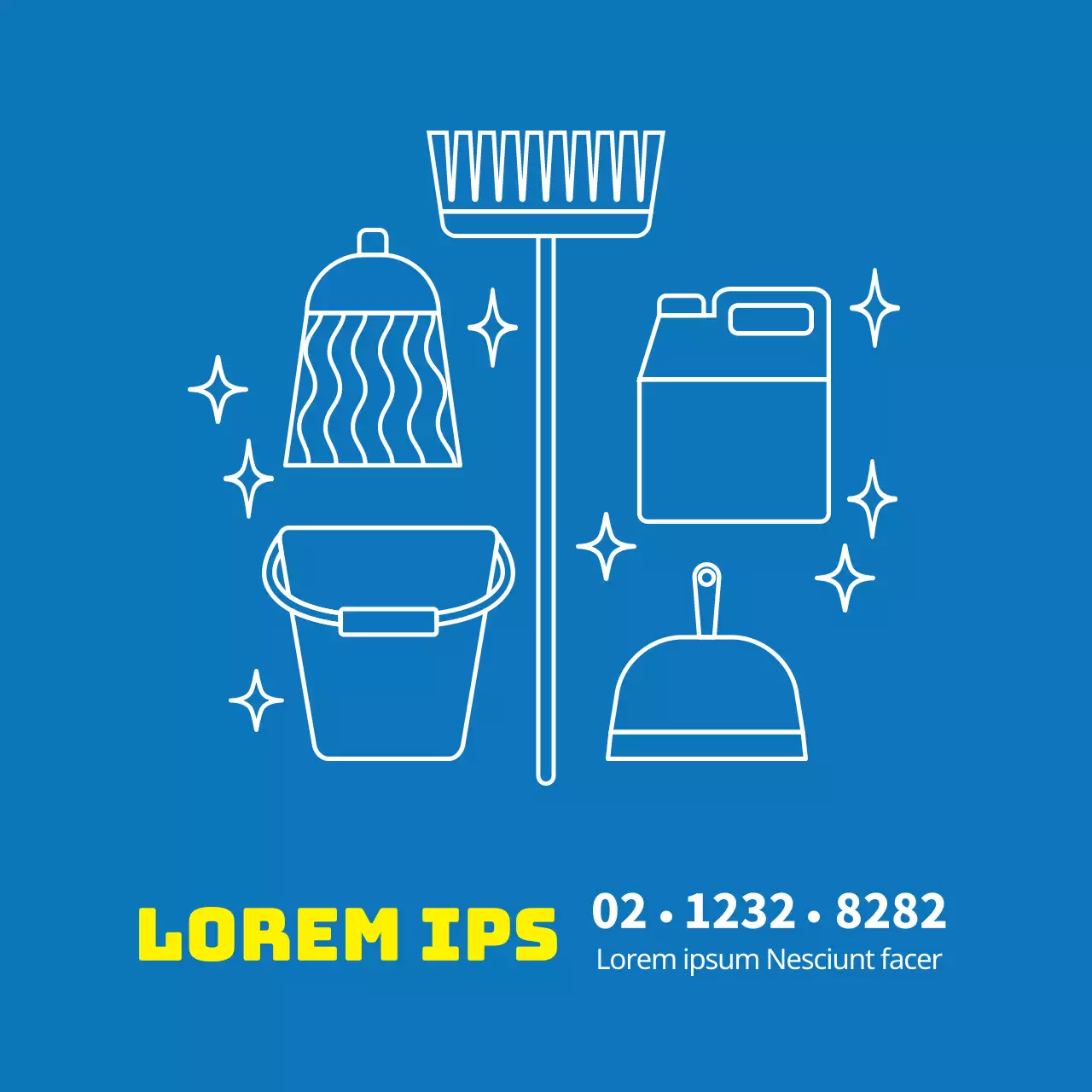 Paarse illustratie Een opgeruimde schoonmaakdienst voor thuis promoten