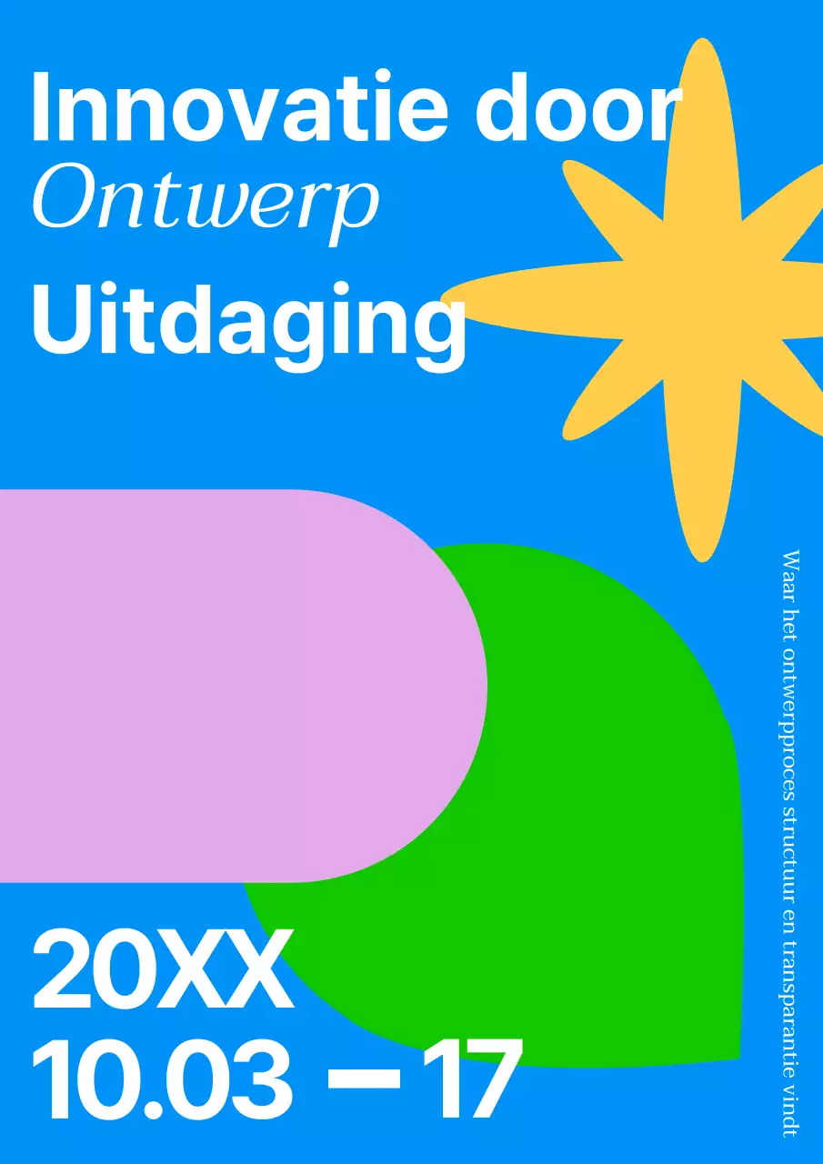 Interieur poster in blauwe tinten